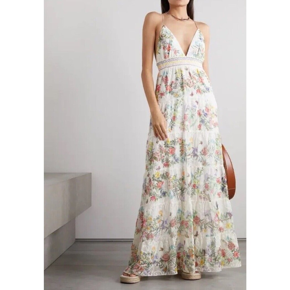 Alice + Olivia Karolina Floral Eyelet Maxi Dress Size 12 Wedding $595